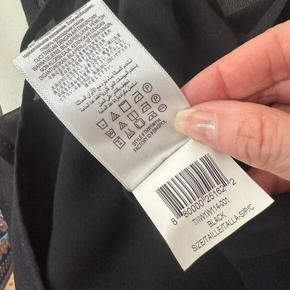 BCBGeneration Jet Black Sheer Side-Slit Lined Spaghetti Strap Crop Tank Cami SM - Picture 10 of 12